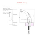 Brass  single lever monobloc basin mixer universal swivel Simple and elegant